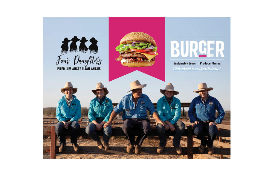Four Daughters Premium Australian Angus Burger  $75/carton - Delivered by The Farm Shop Toowoomba